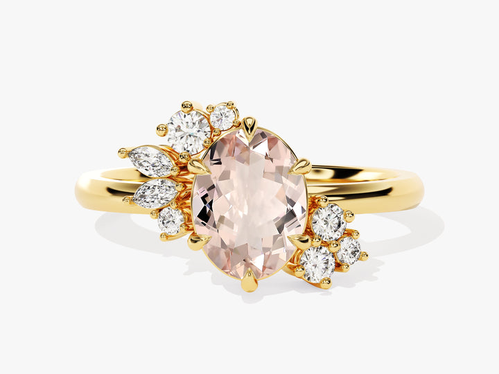 Peach Morganite Engagement Rings