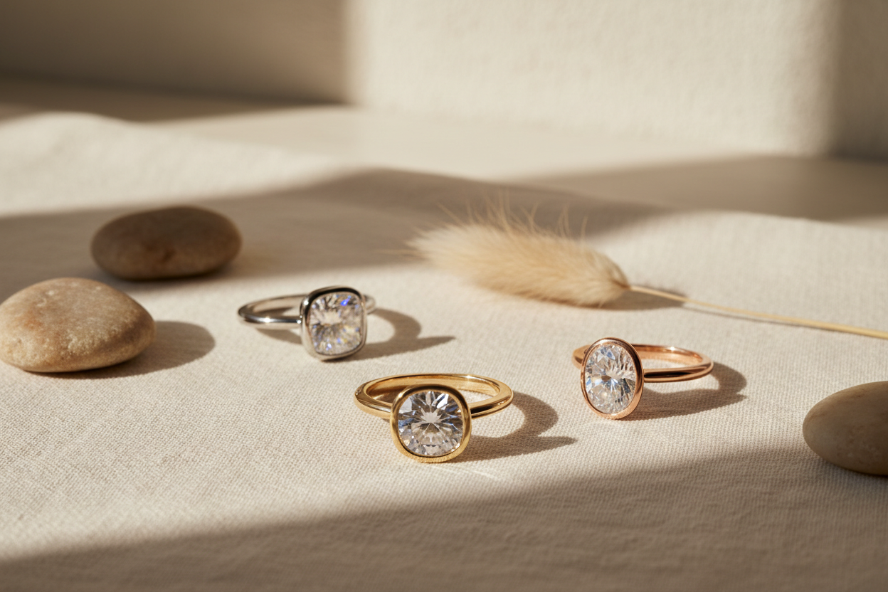 Bezel Set Engagement Ring