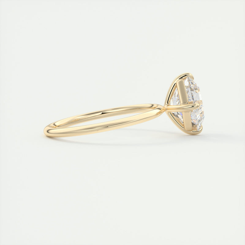 2CT Asscher Moissanite Solitaire Engagement Ring