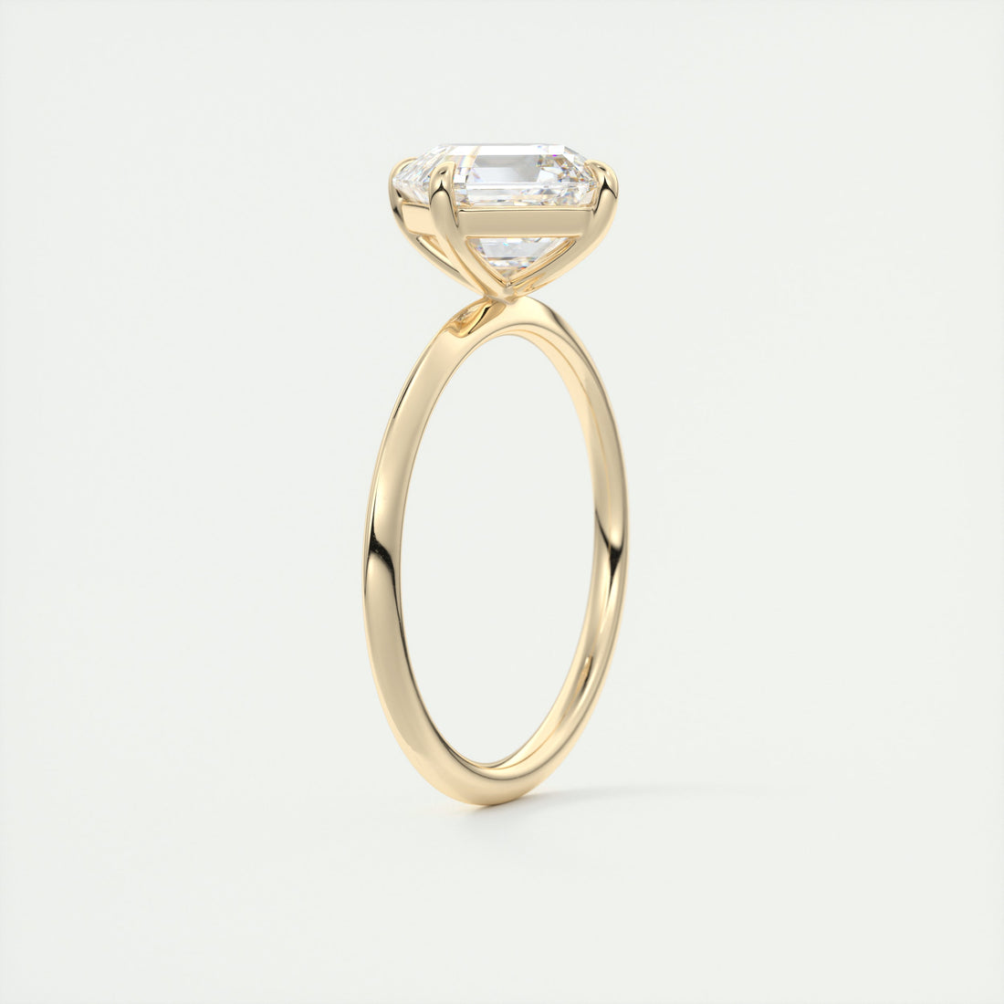 2CT Asscher Moissanite Solitaire Engagement Ring