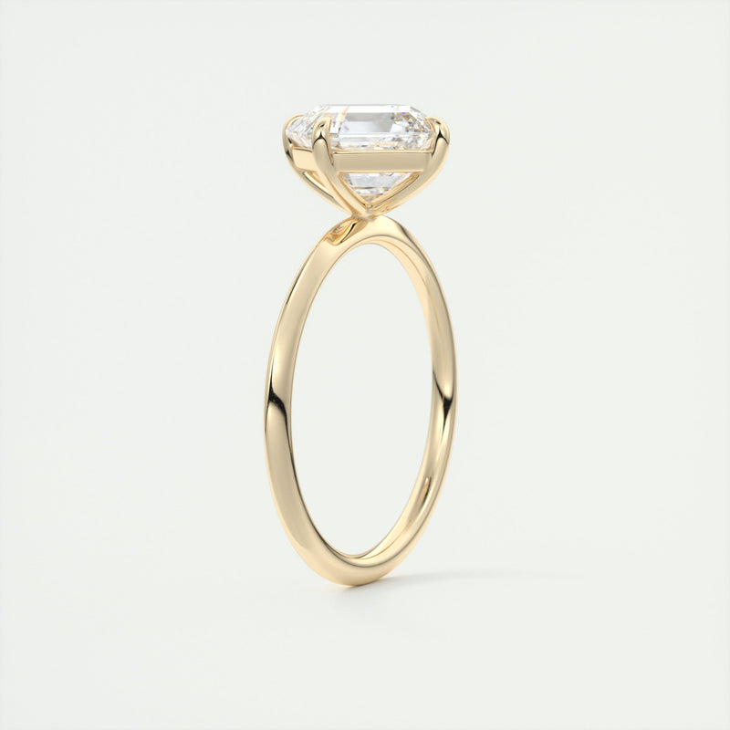 2CT Asscher Moissanite Solitaire Engagement Ring