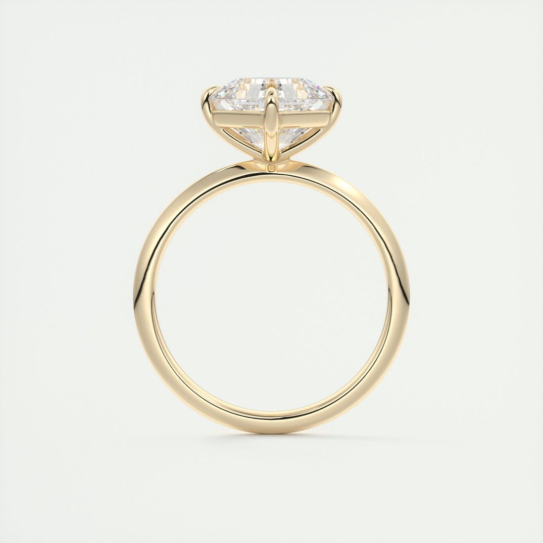 2CT Asscher Moissanite Solitaire Engagement Ring