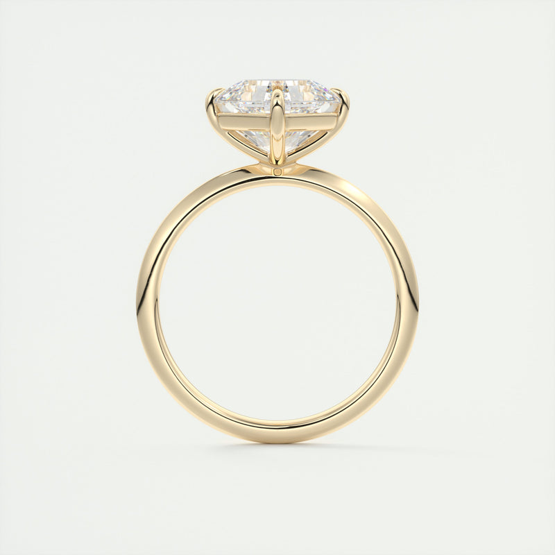 2CT Asscher Moissanite Solitaire Engagement Ring