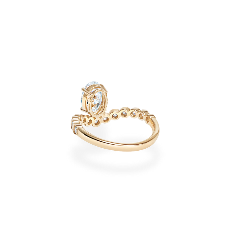 1.0CT-2.0CT Oval Cut Moissanite Diamond Bubble Engagement Ring
