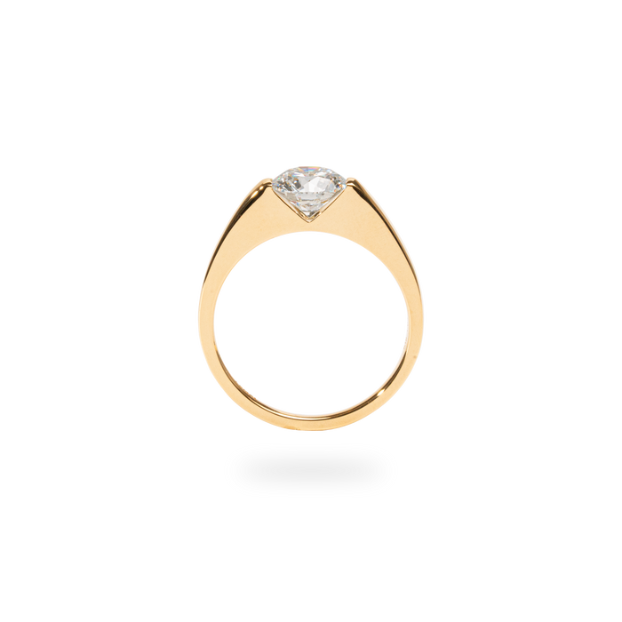 1.0CT-2.0CT Round Cut Moissanite Diamond Tension Set Engagement Ring