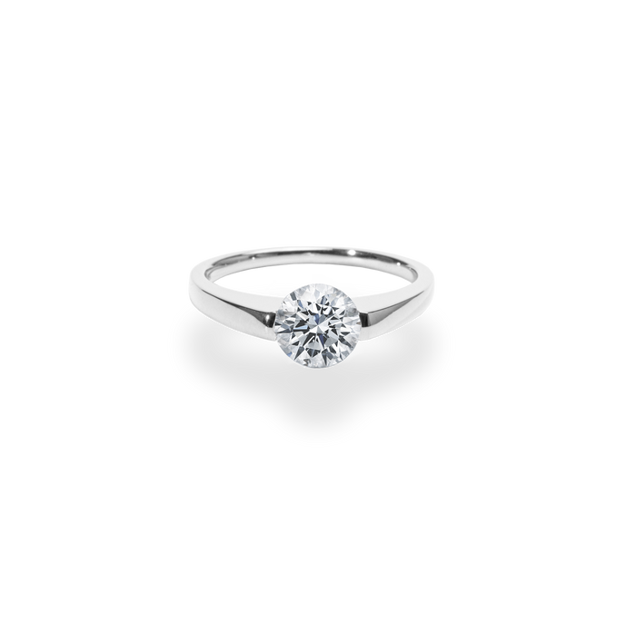 1.0CT-2.0CT Round Cut Moissanite Diamond Tension Set Engagement Ring