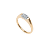 1.0CT-2.0CT East West Emerald Cut Moissanite Diamond Engagement Ring