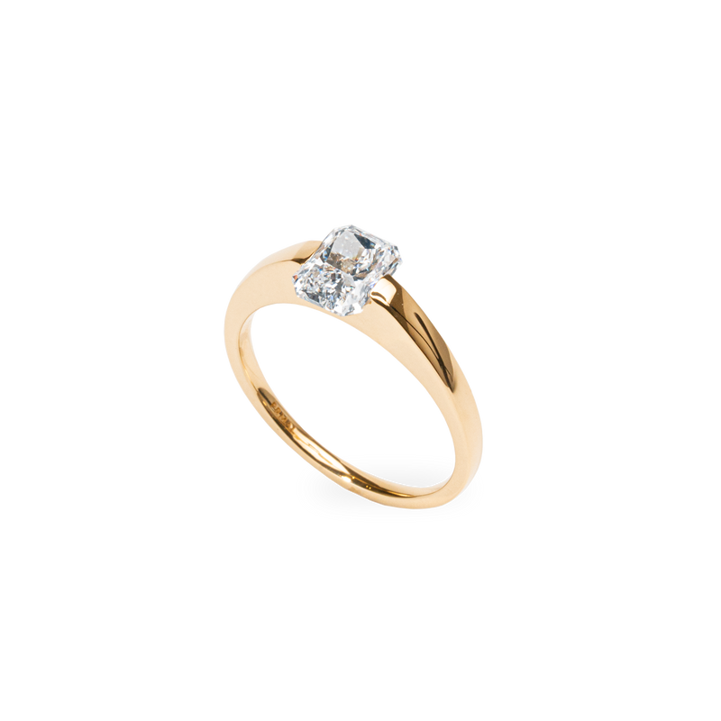 1.0CT-2.0CT Radiant Cut Moissanite Diamond Thick Engagement Ring