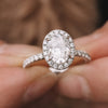 1.80 - 3.80 CT Oval Moissanite Halo Pave Setting Engagement Ring