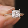1.90CT Princess Cut Hidden Halo Moissanite Engagement Ring in 14K White Gold