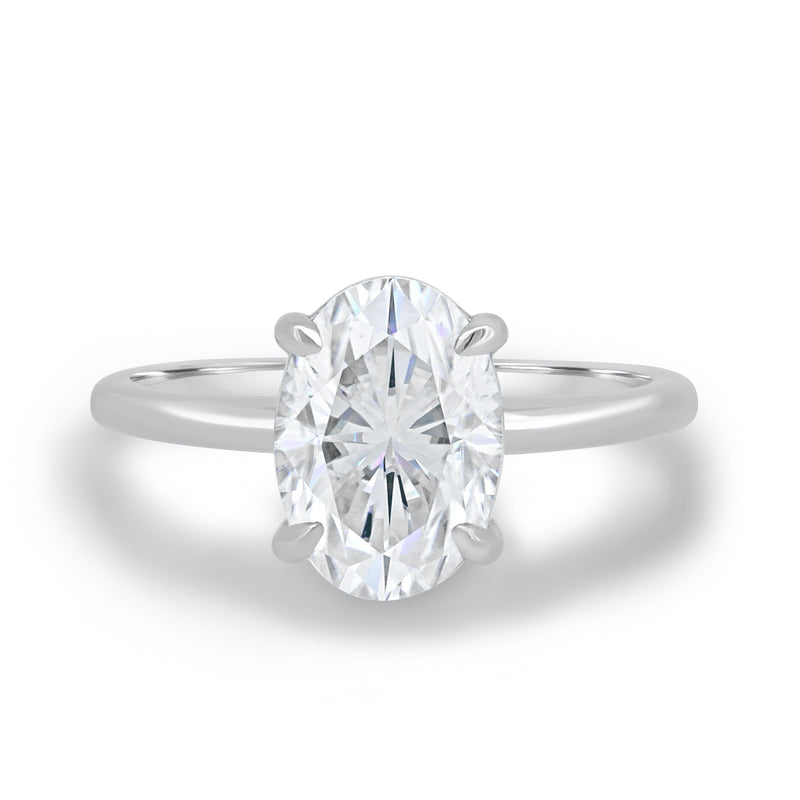 1.80ct Oval Cut Moissanite Solitaire Diamond Engagement Ring