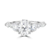 1.33CT Oval Cut Pave Setting Moissanite Engagement Ring