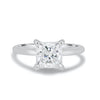 1.90CT Princess Cut Hidden Halo Moissanite Engagement Ring in 14K White Gold
