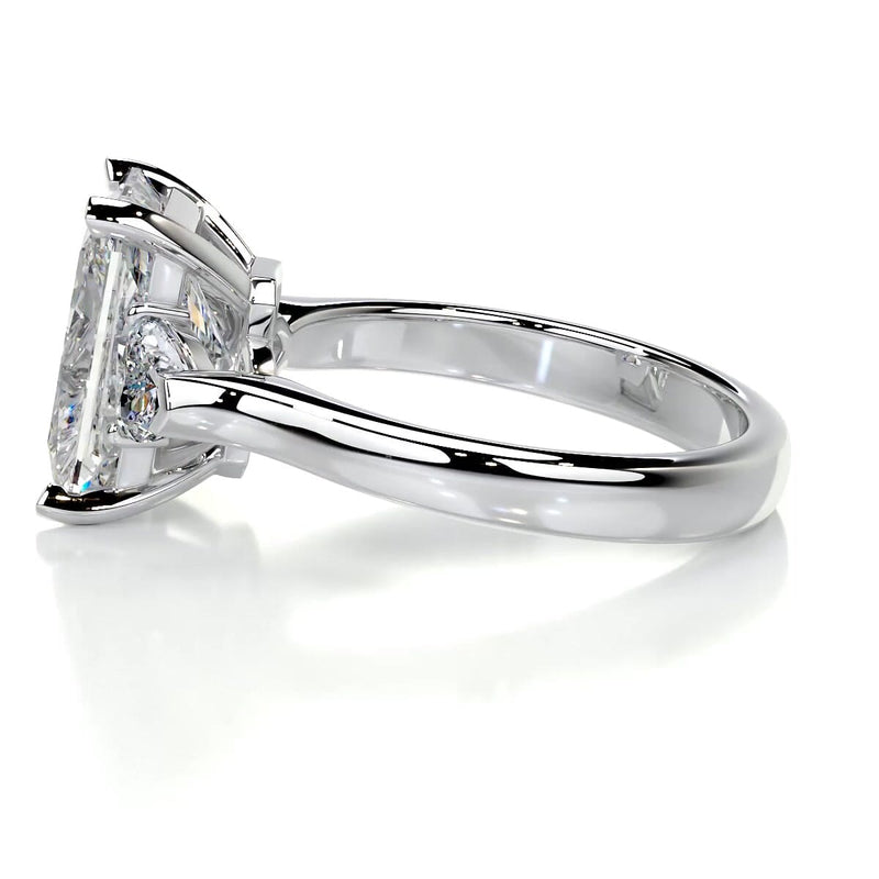 5.50 ct Radiant Three stone Moissanite Engagement Ring