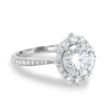 1.35CT Round Cut Halo Moissanite Engagement Ring in 14K White Gold