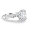 2.50CT Cushion Moissanite Halo Pave Setting Engagement Ring