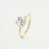 2CT Cushion Moissanite Solitaire Engagement Ring With Hidden Halo Setting