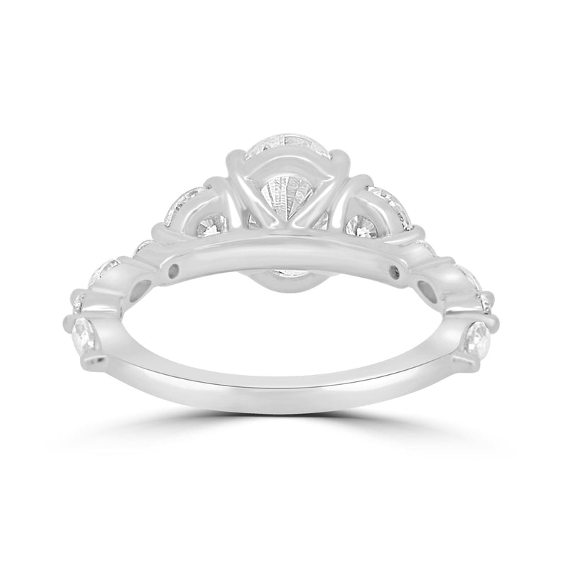 1.33CT Oval Cut Pave Setting Moissanite Engagement Ring