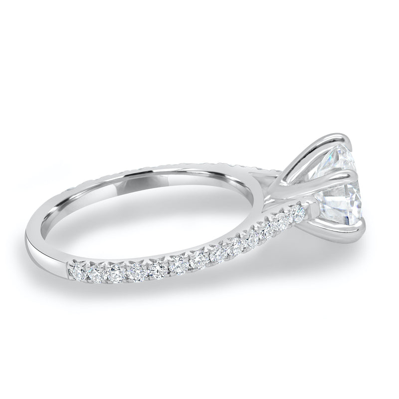 1.35CT Round Cut 6 Prong Solitaire Moissanite Engagement Ring