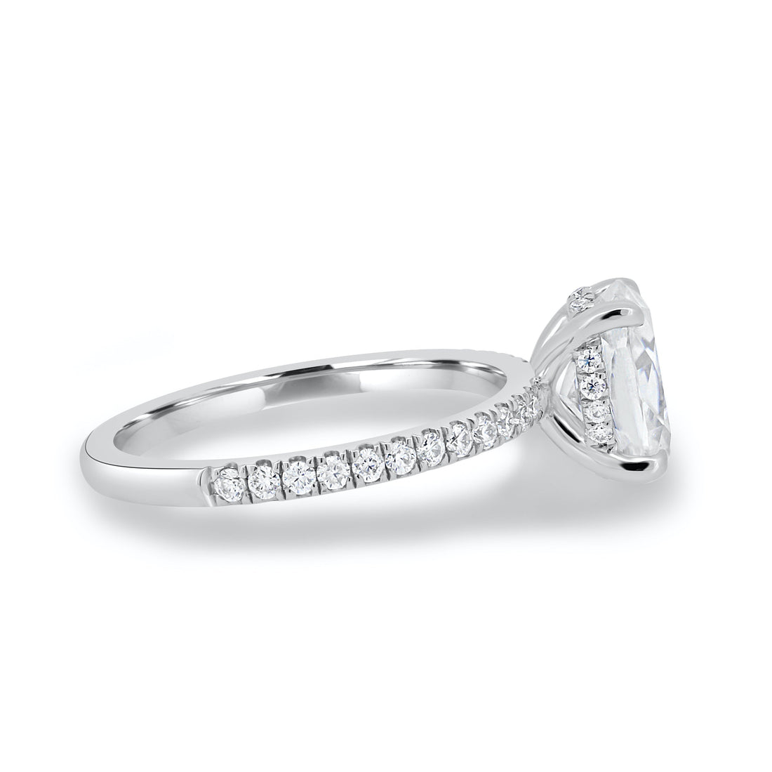 1.80 - 3.80 CT Oval Cut Moissanite Hidden Halo Engagement Ring
