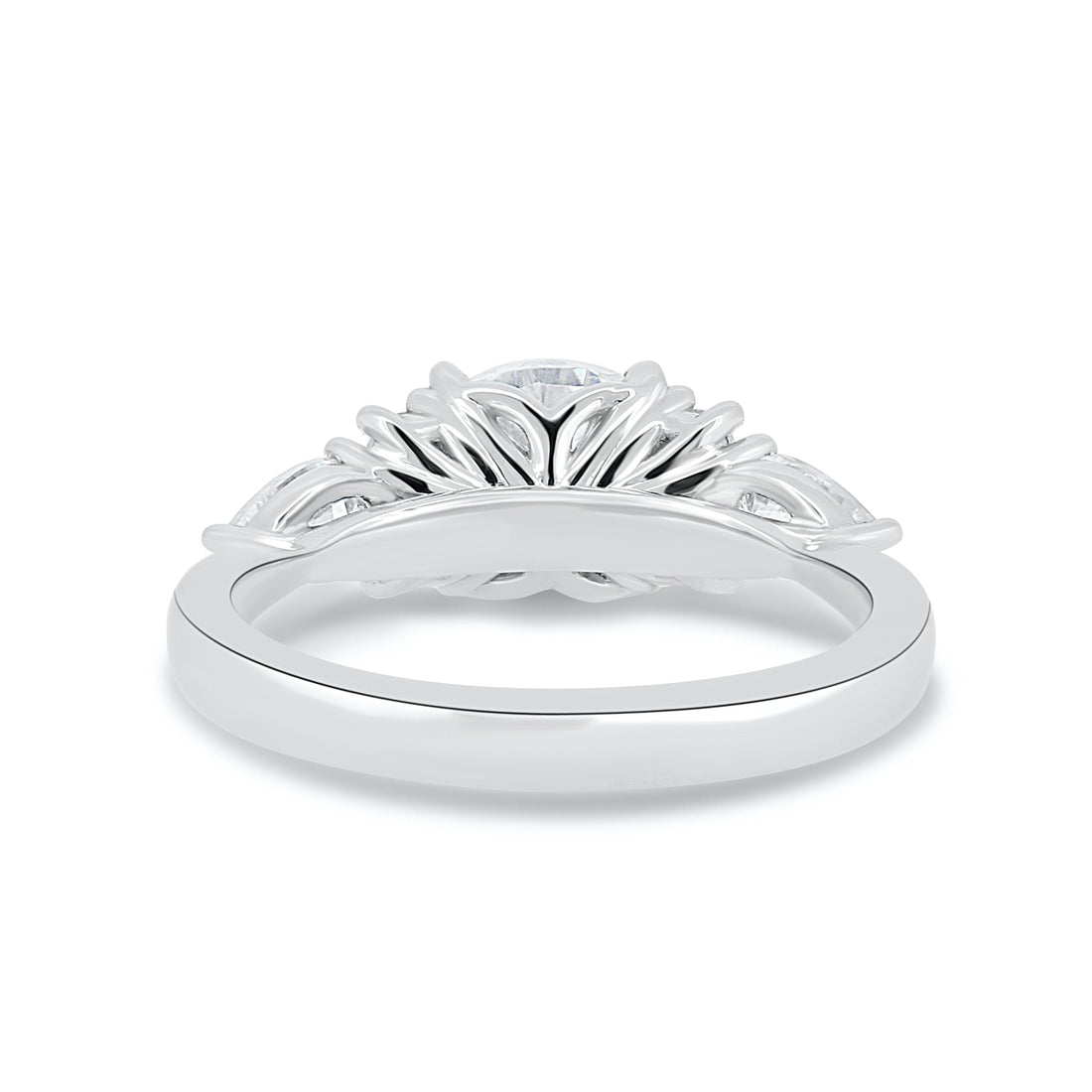 1.25CT Round Cut Cluster Moissanite Engagement Ring