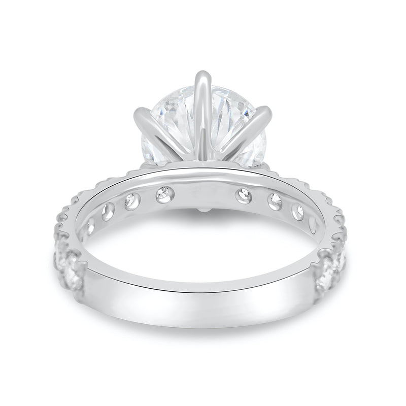 1.90CT Round Cut Moissanite Six Prong Engagement Ring in 14K Rose Gold