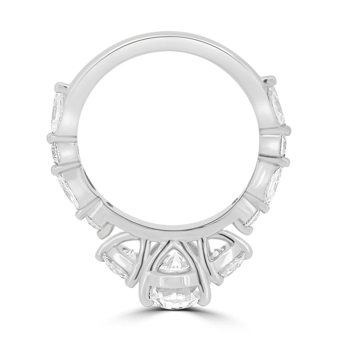 1.33CT Oval Cut Pave Setting Moissanite Engagement Ring