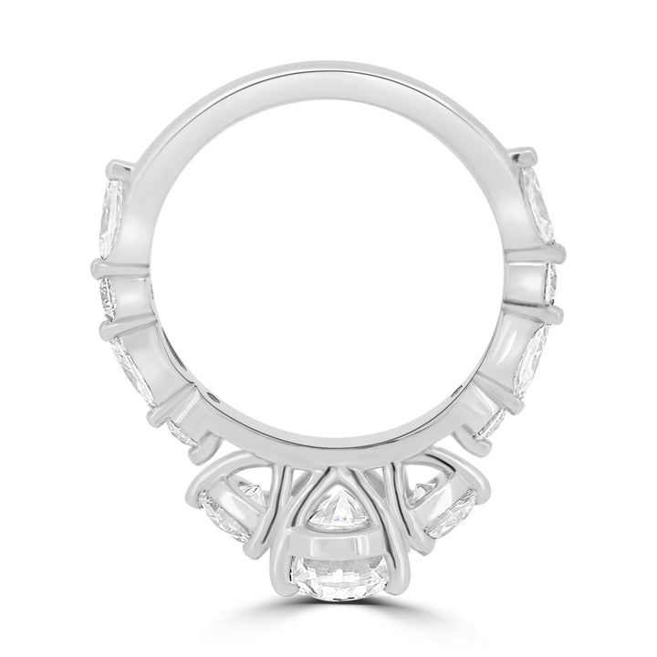 1.33CT Oval Cut Pave Setting Moissanite Engagement Ring