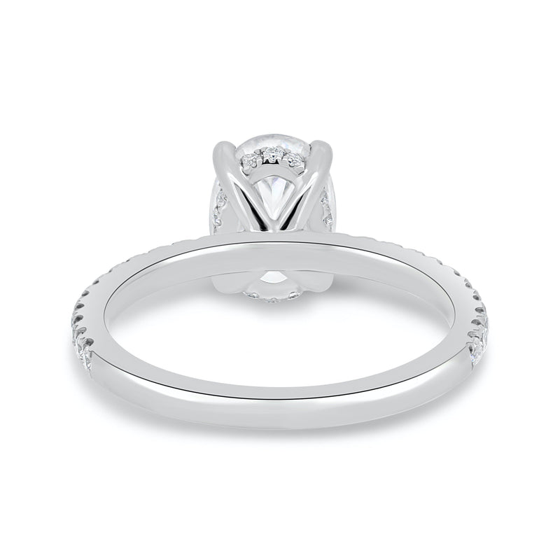 1.80 - 3.80 CT Oval Cut Moissanite Hidden Halo Engagement Ring