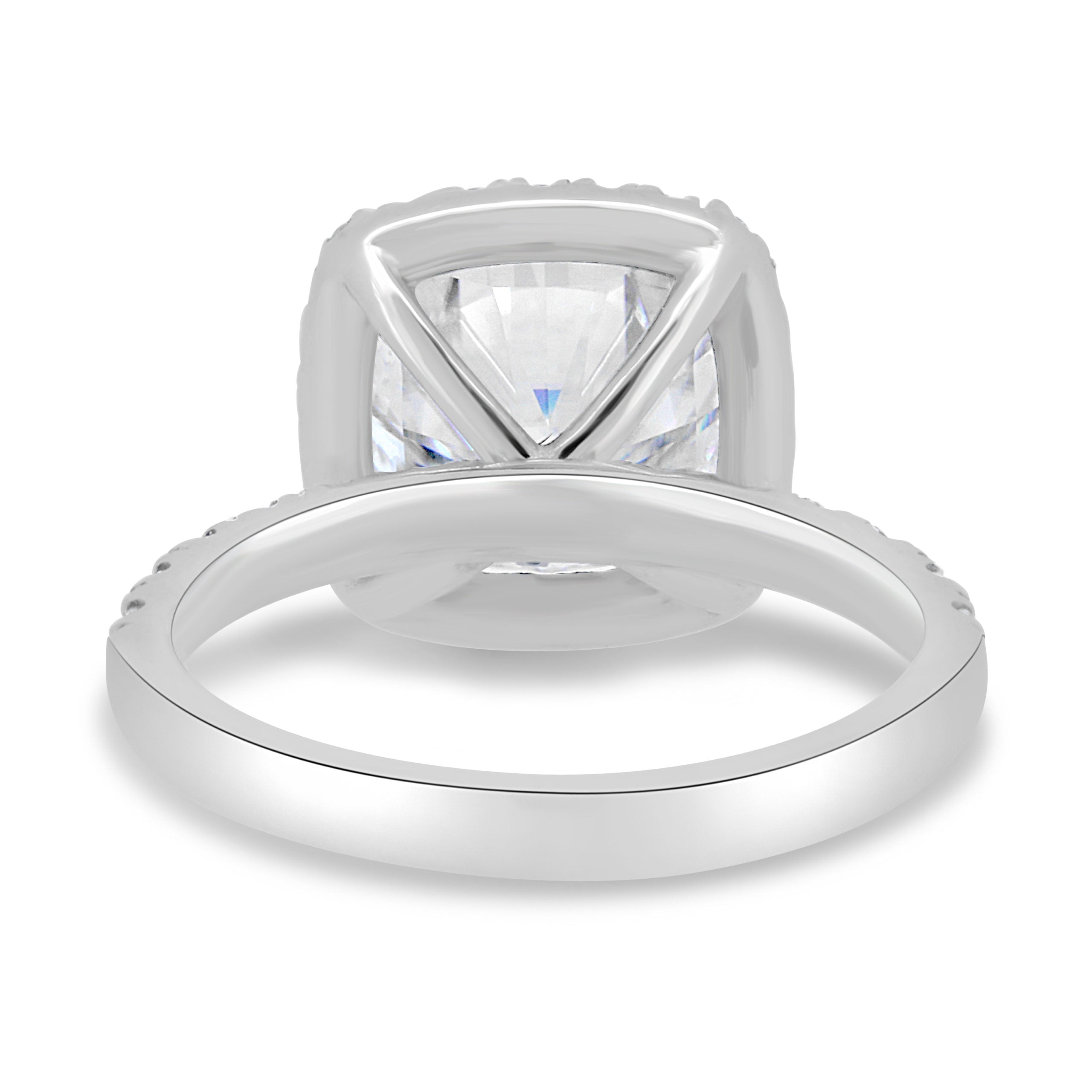 2.50CT Cushion Moissanite Halo Pave Setting Engagement Ring