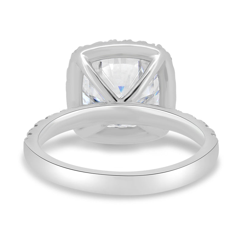 2.50CT Cushion Moissanite Halo Pave Setting Engagement Ring