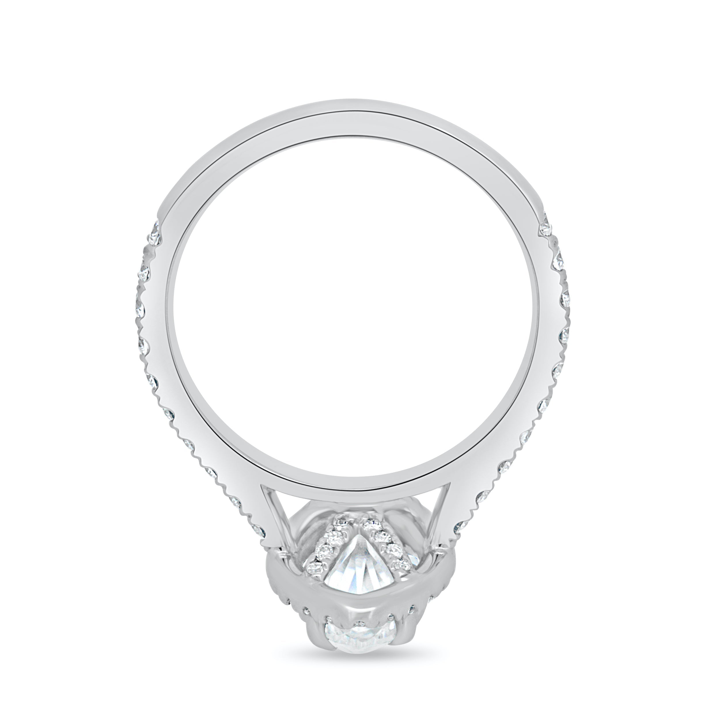 1.60CT Marquise Cut Moissanite Halo Engagement Ring in 14K White Gold