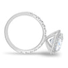 2.50CT Cushion Moissanite Halo Pave Setting Engagement Ring