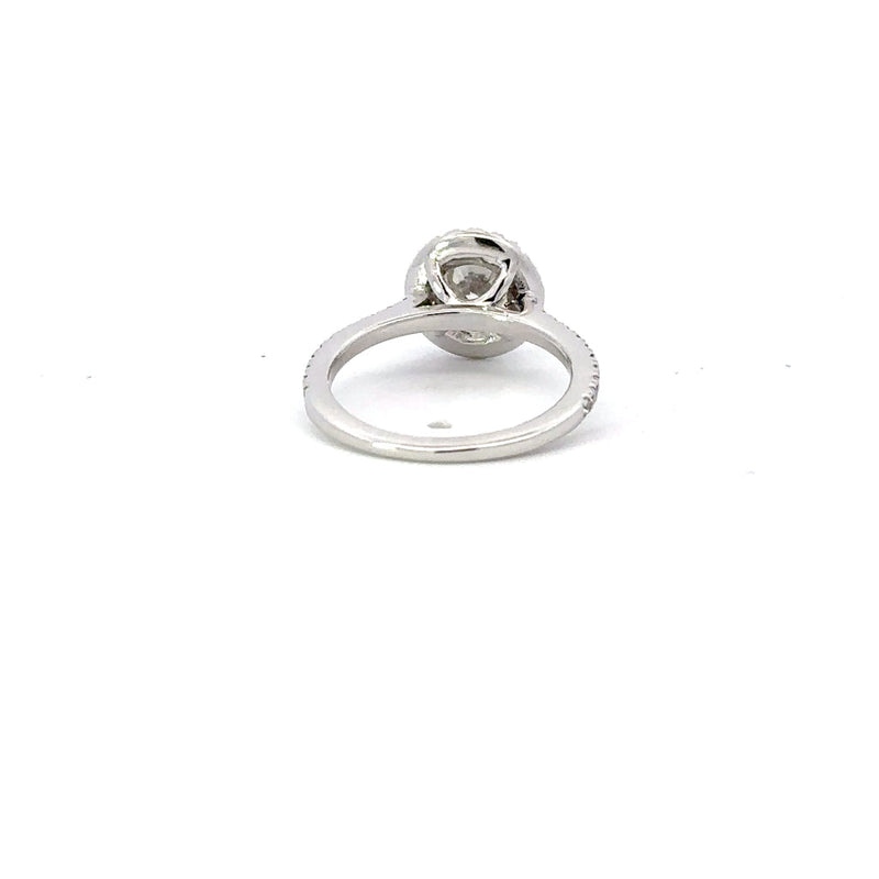 1.0-3.0 CT Round CVD Diamond Halo Pave Setting Engagement Ring