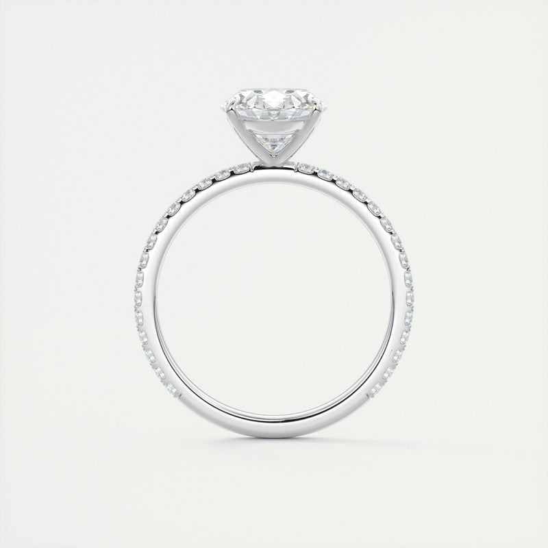 2CT Oval Cut Moissanite Solitaire Pave Setting Engagement Ring