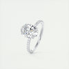2CT Oval Cut Moissanite Solitaire Pave Setting Engagement Ring