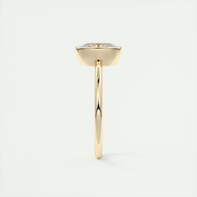 2CT Oval Cut Moissanite Bezel Solitaire Engagement Ring