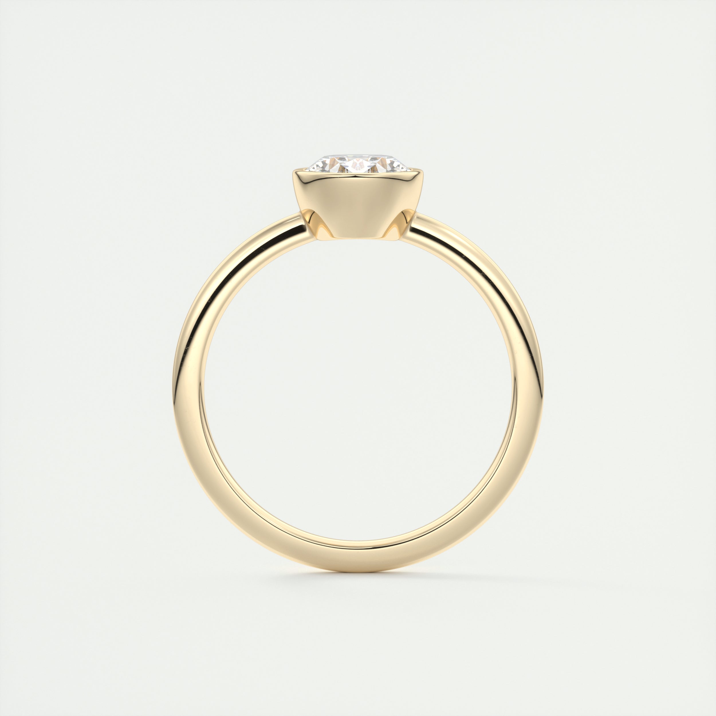 2CT Oval Cut Moissanite Bezel Solitaire Engagement Ring