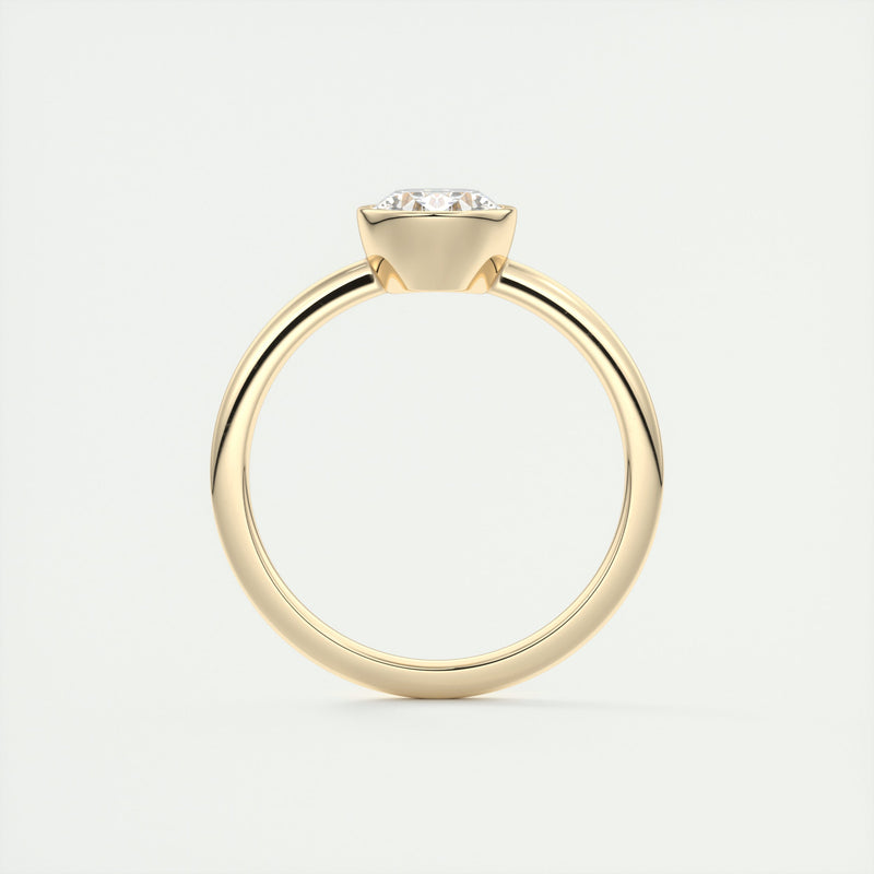 2CT Oval Cut Moissanite Bezel Solitaire Engagement Ring