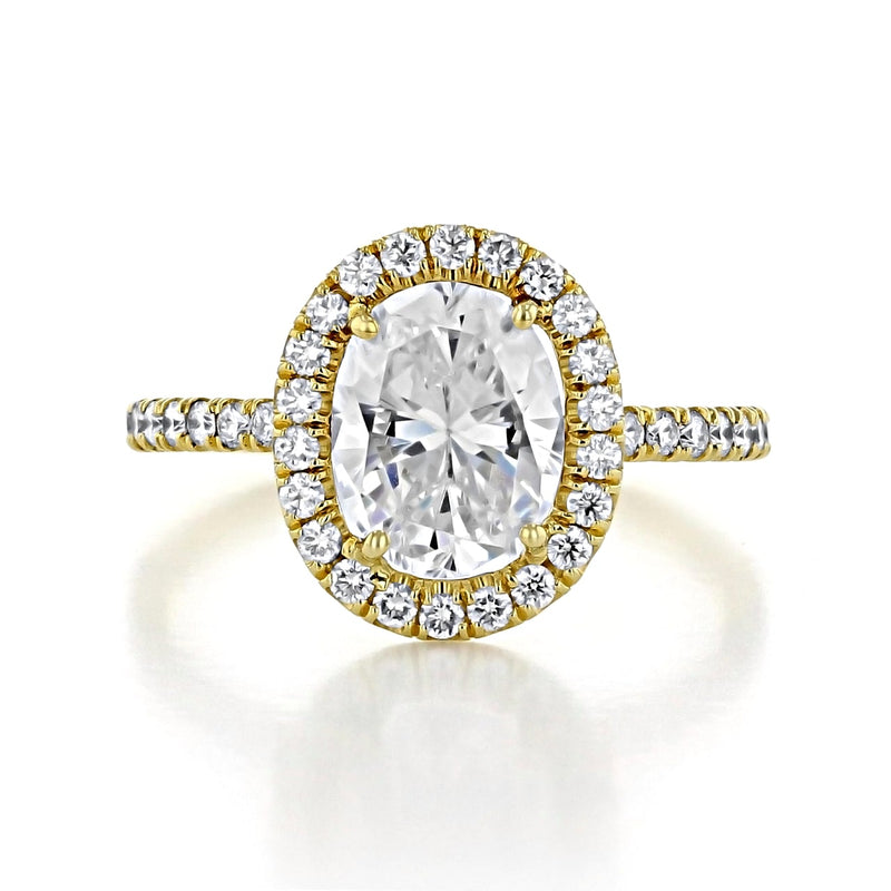 1.33ct Oval Cut Moissanite Halo Engagement Ring