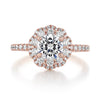 1.0ct Round Cut Floral Double Halo Style Moissanite Engagement Ring