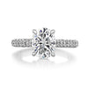 1.93ct Oval Cut Moissanite Hidden Halo 4 Prong Engagement Ring