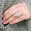 2.15CT Oval Moissanite Halo Pave Setting Diamond Engagement Ring
