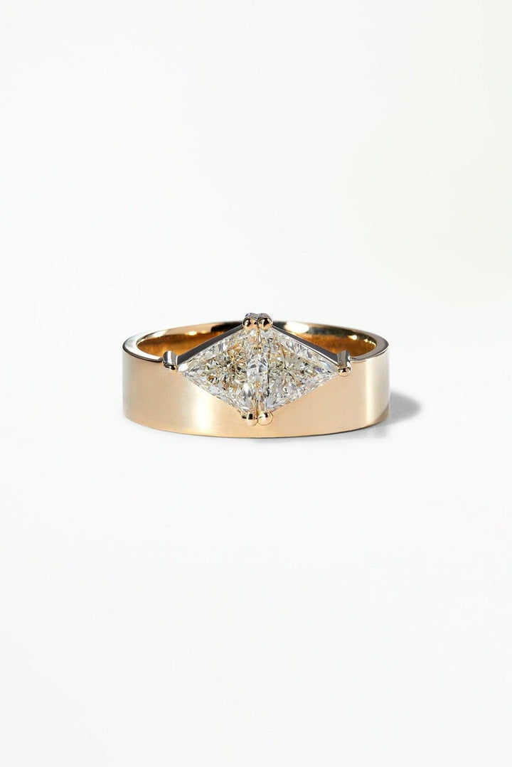 1.0CT-3.0CT Toi et Moi Trillion Moissanite Cigar Band Engagement Ring | Two Stone Ring