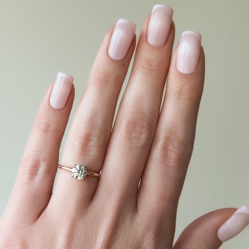 1.0-3.0 CT Round Cut CVD Diamond Solitaire Engagement Ring