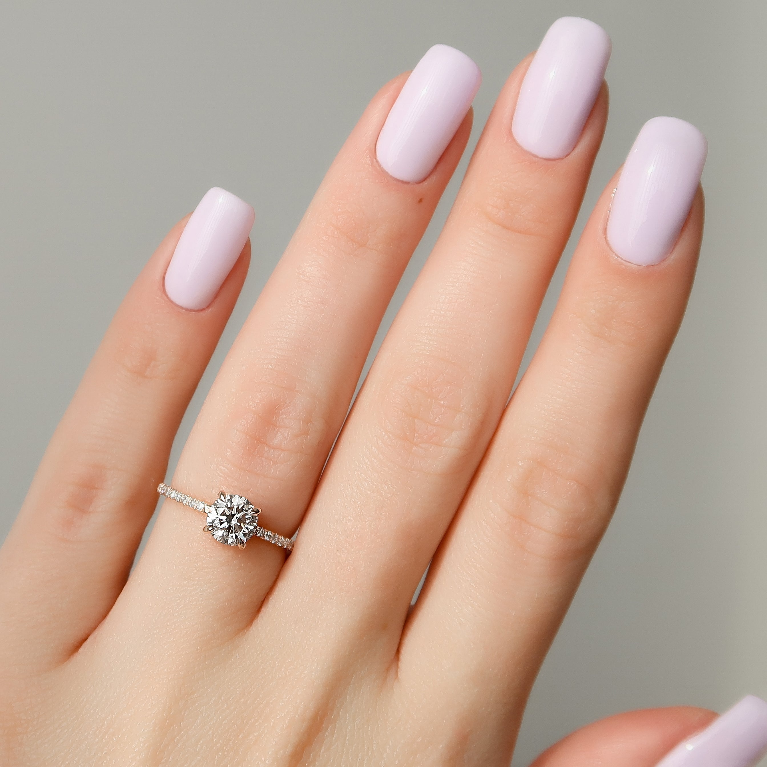 1.50 - 3.50 CT Round Cut CVD Diamond Hidden Halo & Pave Engagement Ring