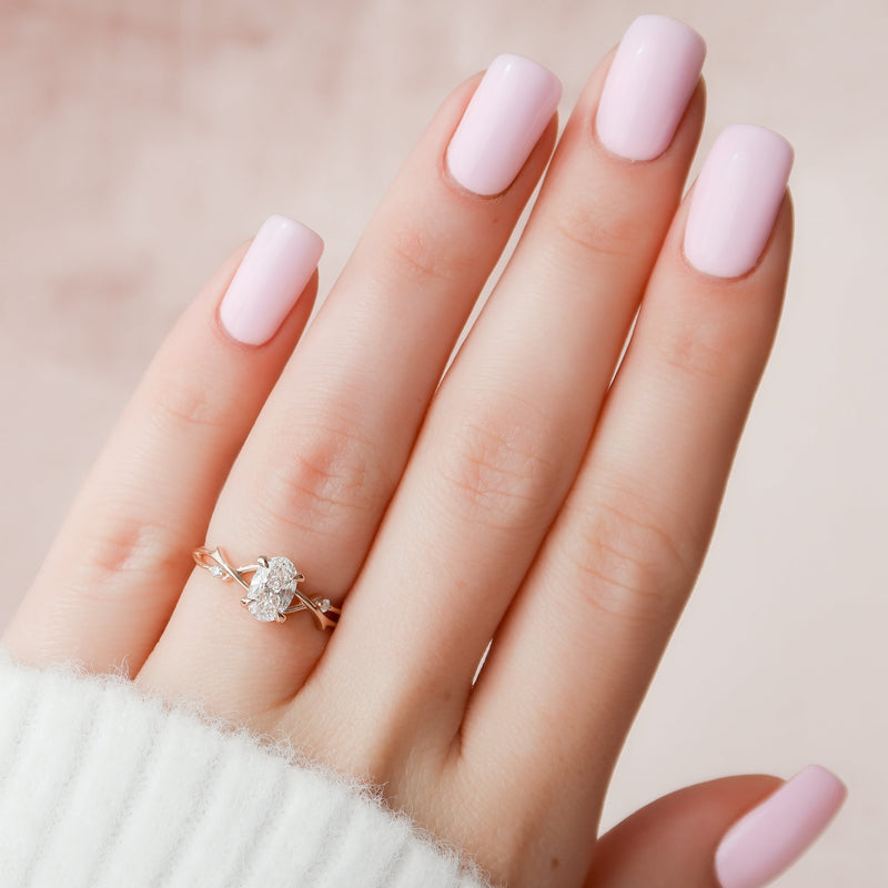 2.0 - 4.0 CT Oval  Cut CVD Diamond twig Engagement Ring