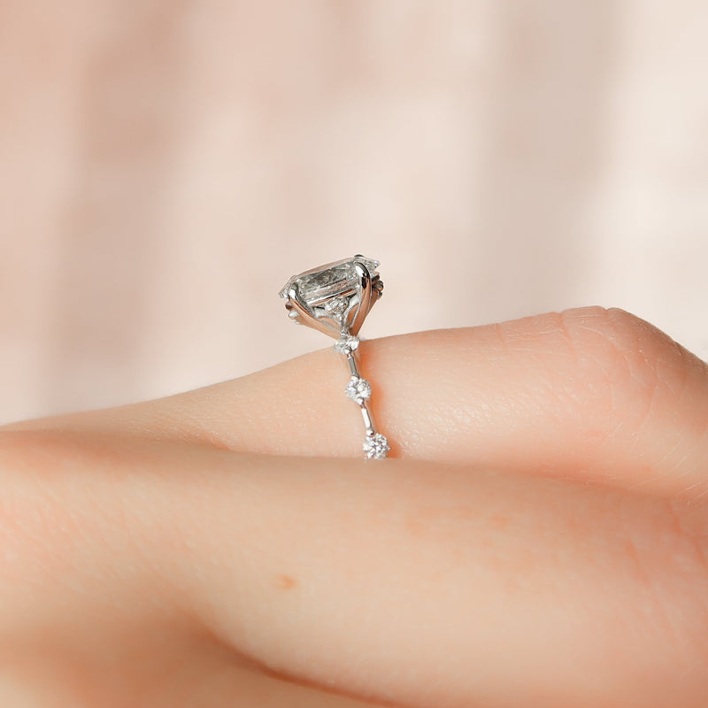 2.0  - 4.0 CT Oval  Cut CVD Diamond Dainty Engagement Ring