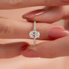 2.0 -4.0 CT Oval Cut CVD Diamond Hidden Halo & Pave Engagement Ring