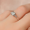 2.0 -4.0 CT Shape Princess Three Stone Style Engagement Ring